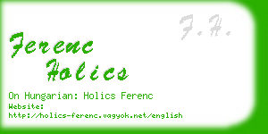 ferenc holics business card